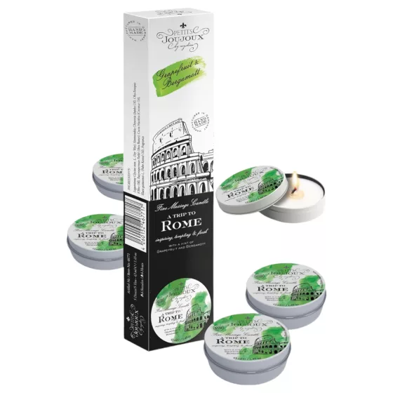 Petits Joujoux Rome Massage Candle - Grapefruit & Bergamot, Set of 5x43ml