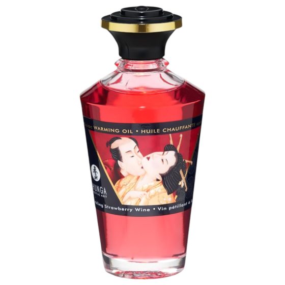 Shunga - Warming Massage Oil - Champagne Strawberry (100ml)