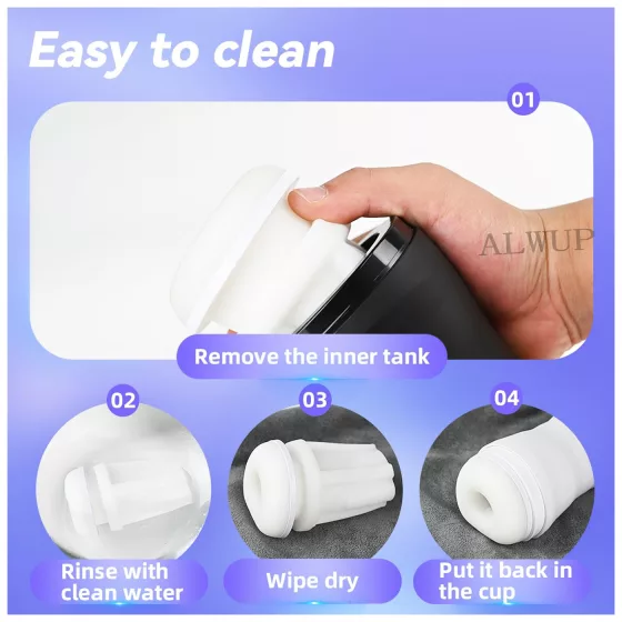 AlvUp - suction and vibrating masturbator (black)