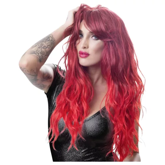Cottelli - Long, Wavy Wig with Bangs (Red)