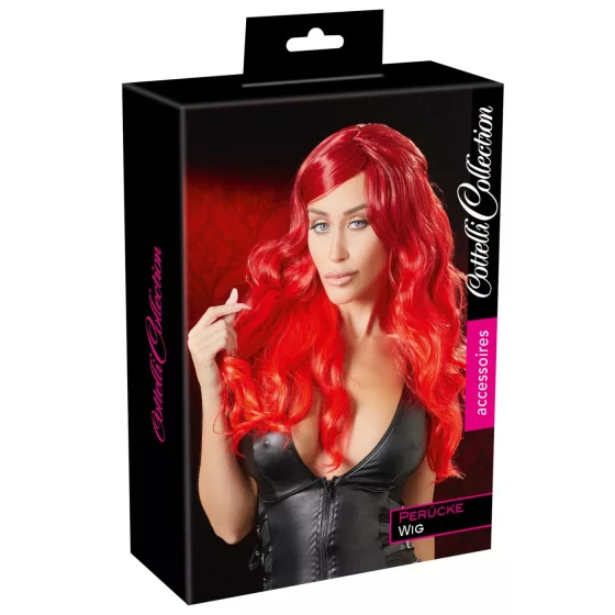 Cottelli - Long, Wavy Wig with Bangs (Red)