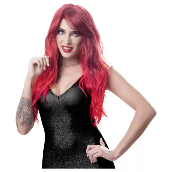 Cottelli - Long, Wavy Wig with Bangs (Red)