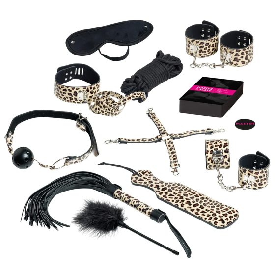 Master & Sub - Bondage Play Set (Brown-Black)