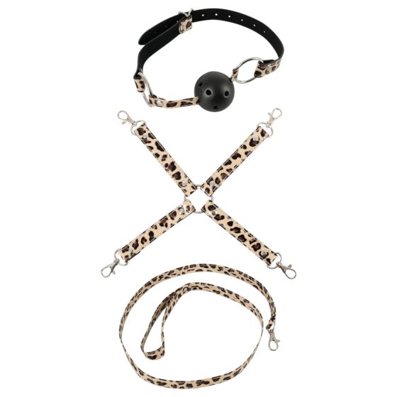 Master & Sub - Bondage Play Set (Brown-Black)