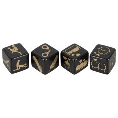 Black Sexy Dice Set - Set of 4