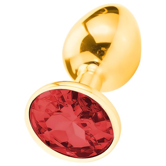 Sunfo - Gold Metal Anal Plug with Red Gem