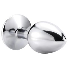 Sunfo - Metal Anal Plug with Pink Gem (Silver)