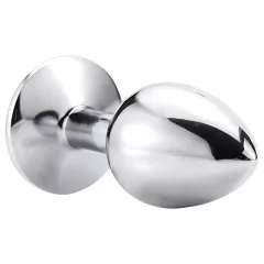 Sunfo - Metal Anal Plug with Pink Gem (Silver)