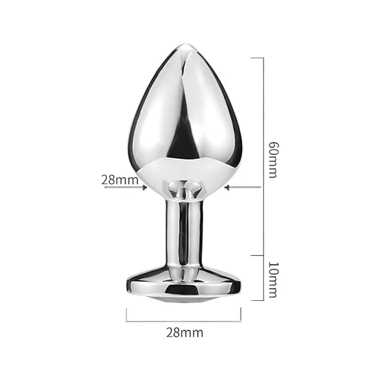 Sunfo - Silver Anal Plug with Purple Gem