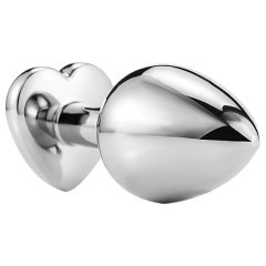 Sunfo - Heart Gem Metal Anal Plug (Silver-White)