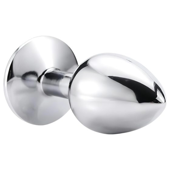 Sunfo - Metal Heart Gem Anal Plug (Silver-Pink)