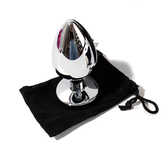 Sunfo - Metal Heart Gem Anal Plug (Silver-Pink)