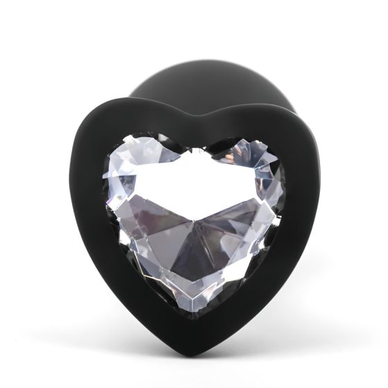 Sunfo - Heart Gem Silicone Anal Plug (Black and White)