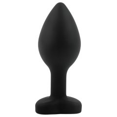 Sunfo - Silicone Heart Gem Anal Plug (Black and White)