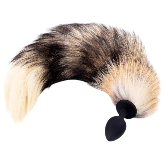 Sunfo - Silicone Fox Tail Anal Plug (Black-Red)