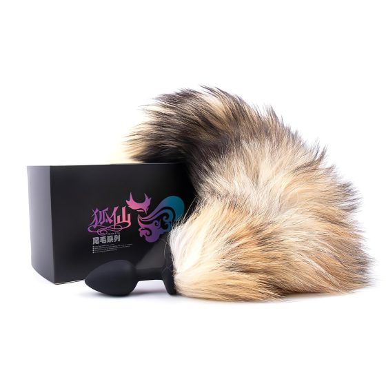 Sunfo - Silicone Fox Tail Anal Plug (Black-Red)