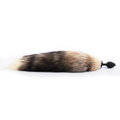 Sunfo - Silicone Fox Tail Anal Plug (Black-Red)
