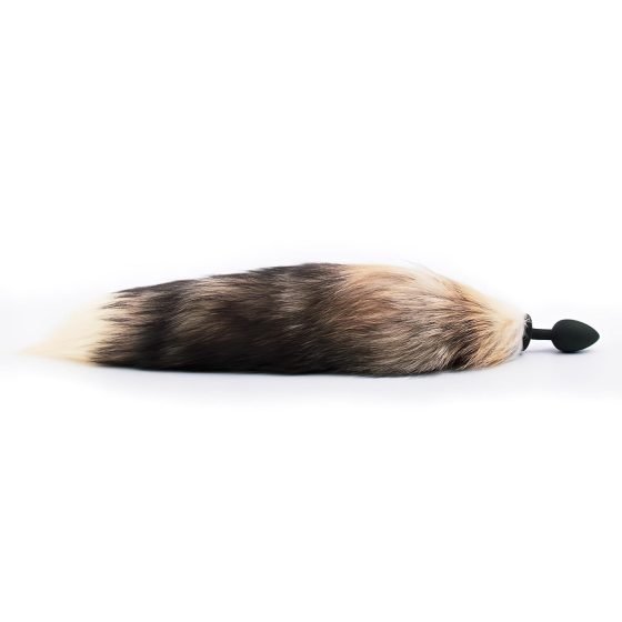 Sunfo - Silicone Fox Tail Anal Plug (Black-Red)