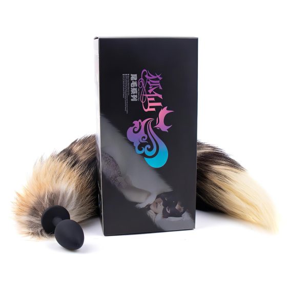 Sunfo - Silicone Fox Tail Anal Plug (Black-Red)