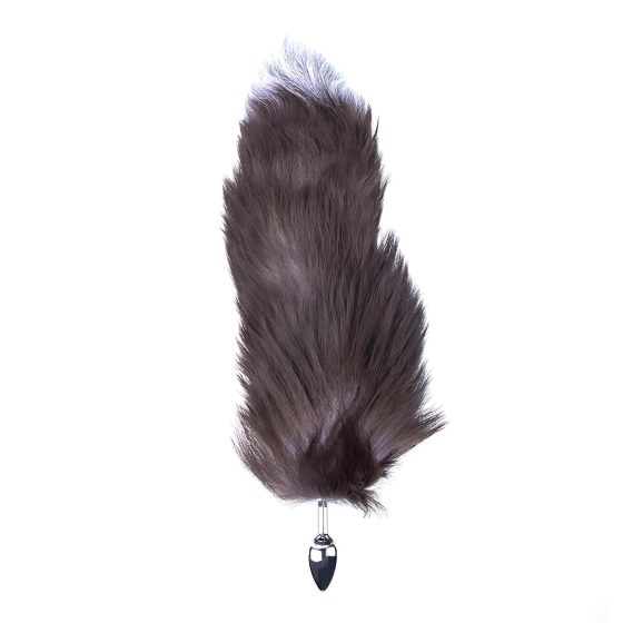 Sunfo - Metal Anal Plug with Silver-Black Fox Tail