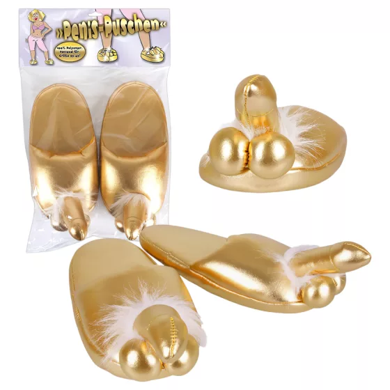 Penis slippers (gold)