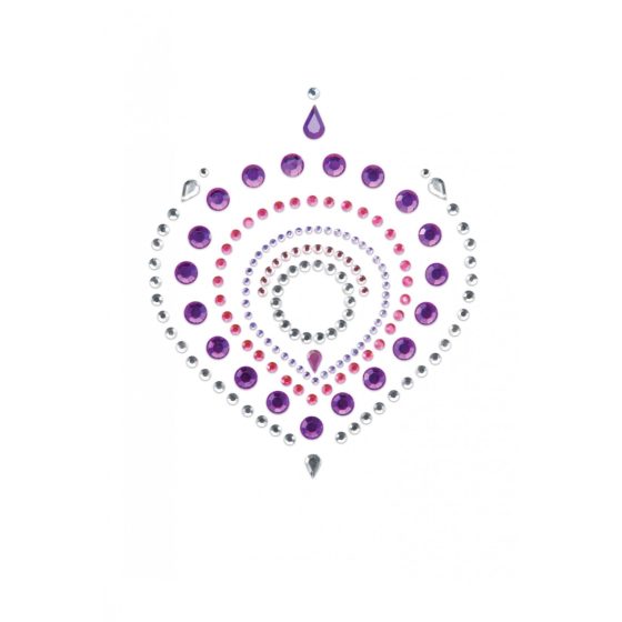 Sparkling diamonds intimate jewellery set - 3 pieces (pink-purple)