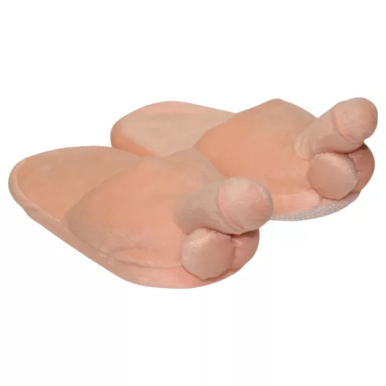 Penis-shaped plush slippers 