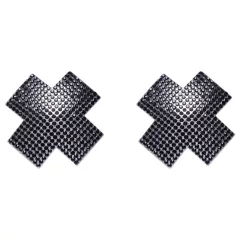 Cottelli - Black Rhinestone X Nipple Cover