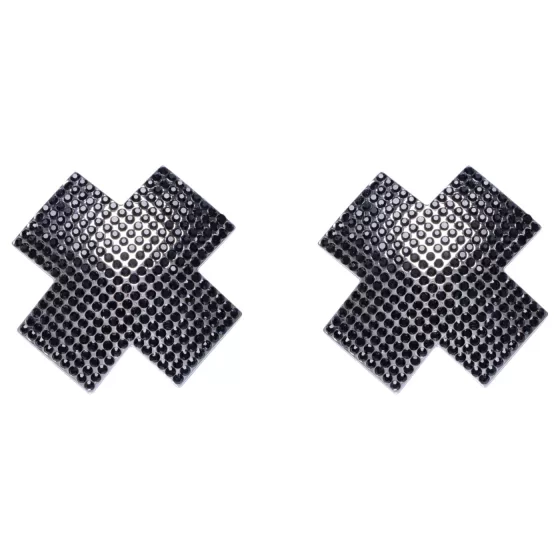 Cottelli - Black Rhinestone X Nipple Cover