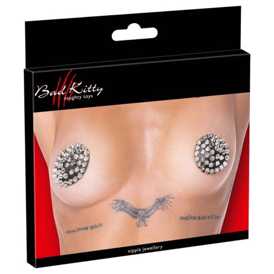 Cottelli - studded nipple sticker (black)