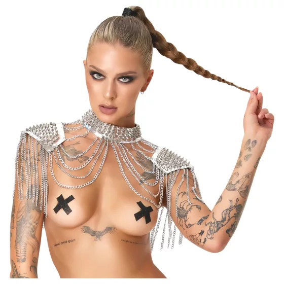 Bad Kitty - chain shoulder ornament (silver)