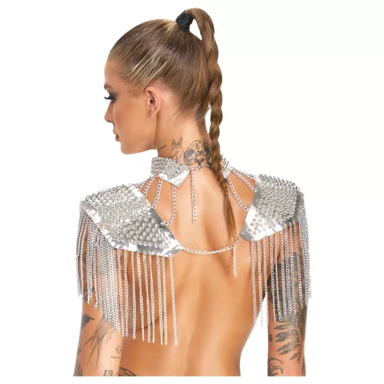 Bad Kitty - chain shoulder ornament (silver)