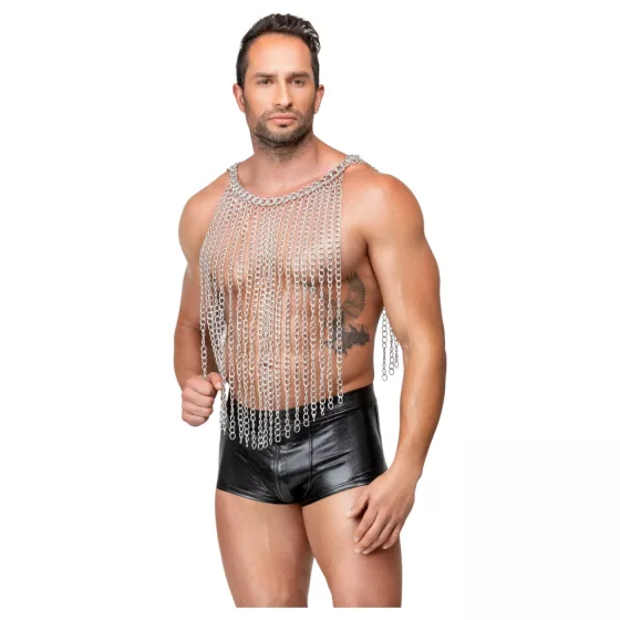 Bad Kitty - chain-link collar and belt (silver)