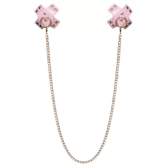 Bad Kitty - Cross-Shaped Nipple Pasties with Chain (Pink)