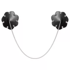 Bad Kitty - studded nipple pasties with chain (black)