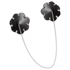 Bad Kitty - studded nipple pasties with chain (black)