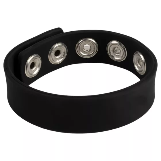 Pulselock Forge - adjustable snap‑fastening silicone cock ring (black) - 228 mm