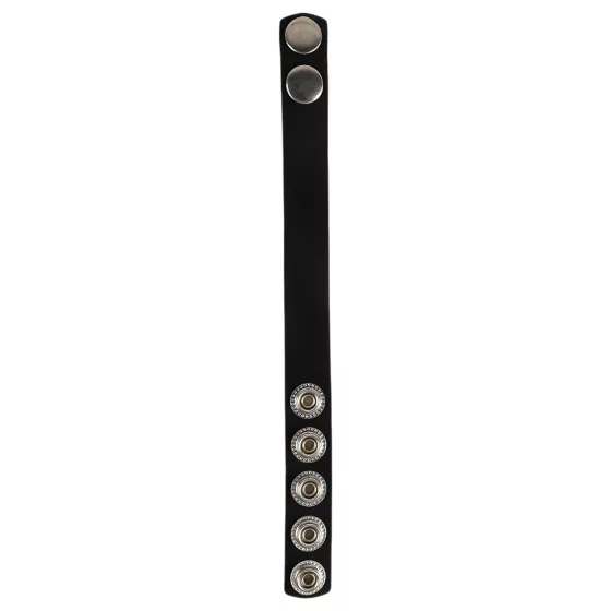 Pulselock Forge - adjustable snap‑fastening silicone cock ring (black) - 228 mm