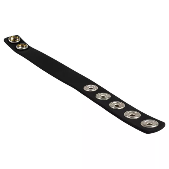 Pulselock Forge - adjustable snap‑fastening silicone cock ring (black) - 228 mm