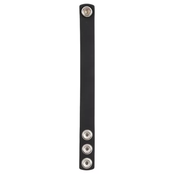 Pulselock Forge - adjustable snap‑fastening silicone cock ring (black) - 200 mm