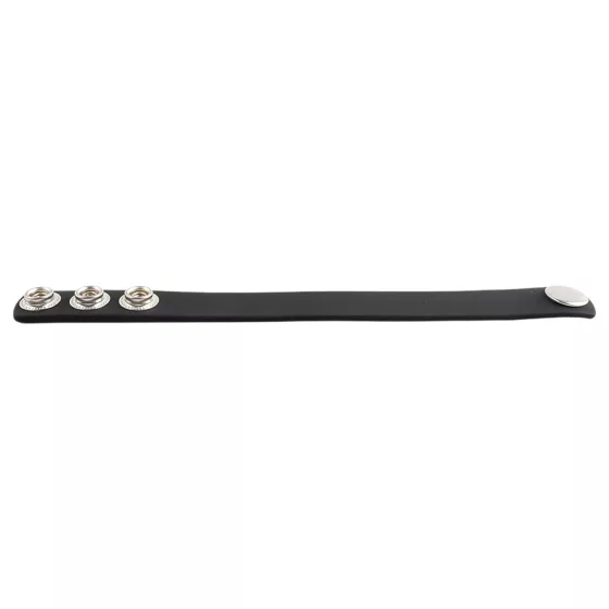 Pulselock Forge - adjustable snap‑fastening silicone cock ring (black) - 200 mm