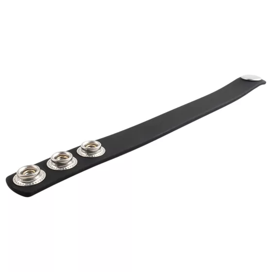Pulselock Forge - adjustable snap‑fastening silicone cock ring (black) - 200 mm