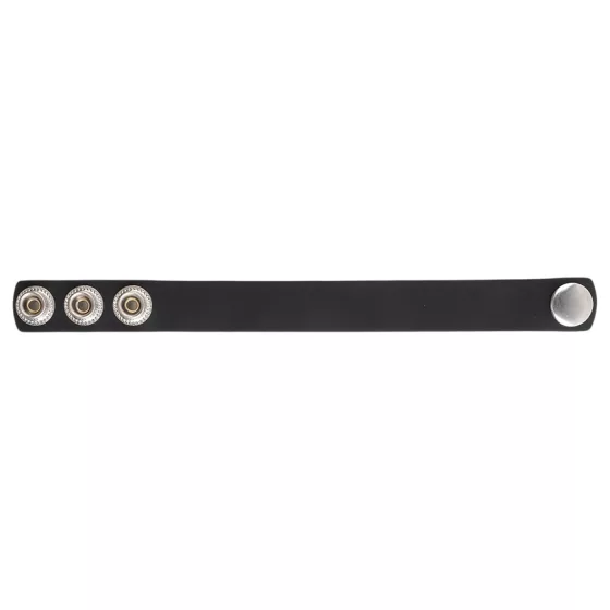 Pulselock Forge - adjustable snap‑fastening silicone cock ring (black) - 200 mm