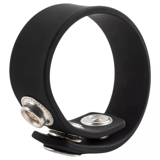 Pulselock Forge - adjustable snap‑fastening silicone cock ring (black) - 200 mm