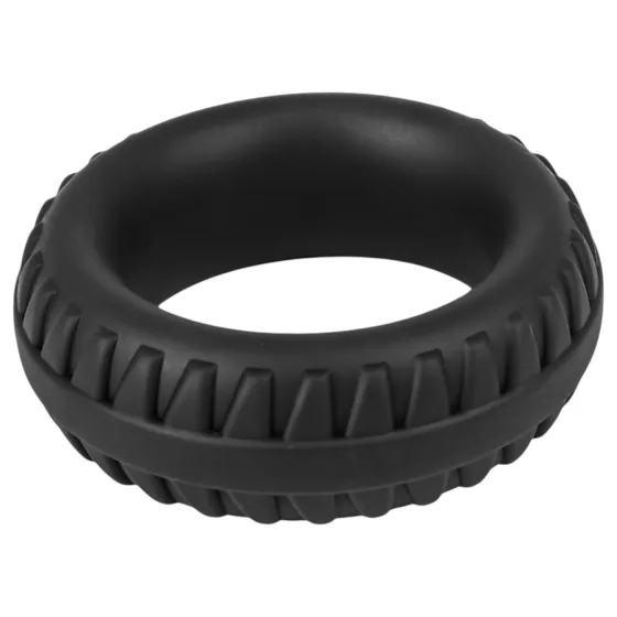 Pulselock Forge - tyre-pattern silicone cock ring (black) - 35 mm