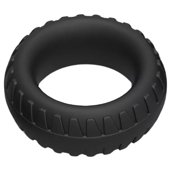 Pulselock Forge - tyre-patterned silicone cock ring (black) - 30 mm