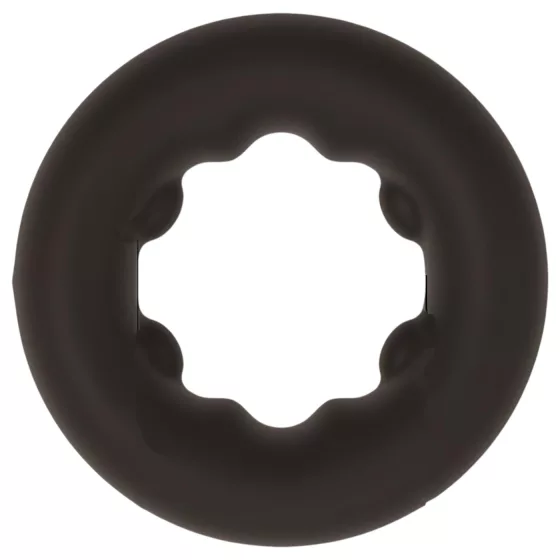 Pulselock Cocktura - dotted silicone penis ring (black) - 27 mm