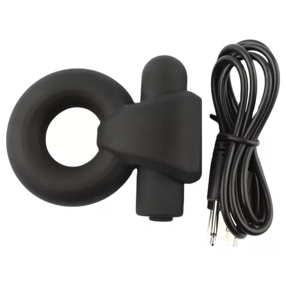 Pulselock Vantr - rechargeable vibrating penis and testicle ring (black) - 25 mm