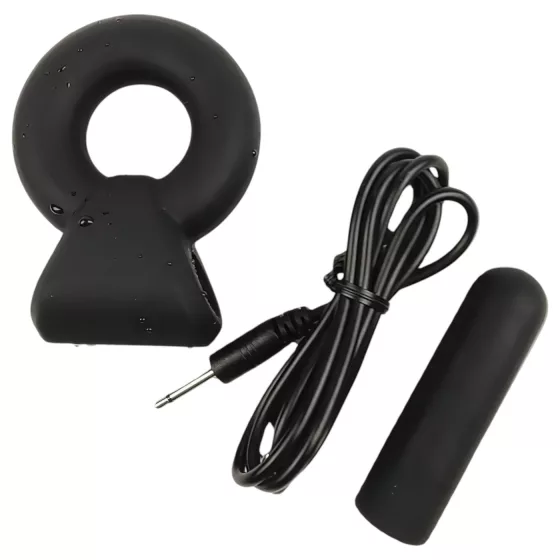 Pulselock Vantr - rechargeable vibrating penis and testicle ring (black) - 25 mm