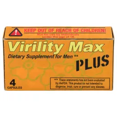   Virility Max Plus - Dietary Supplement Capsules for Men (4ct)